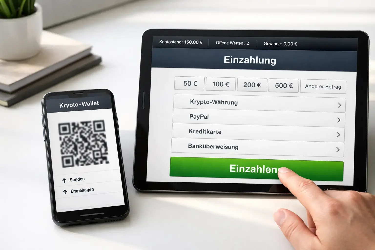 Integration von Krypto-Wallet und Sportwetten-App auf dem Smartphone