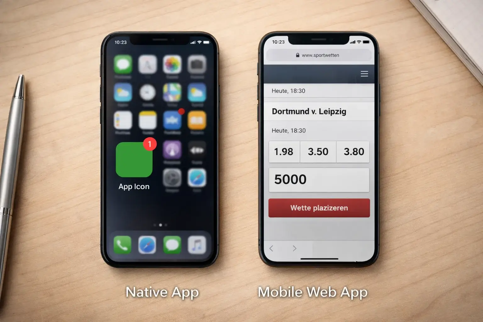 Vergleich zwischen nativen Apps und mobilen Webseiten für Sportwetten